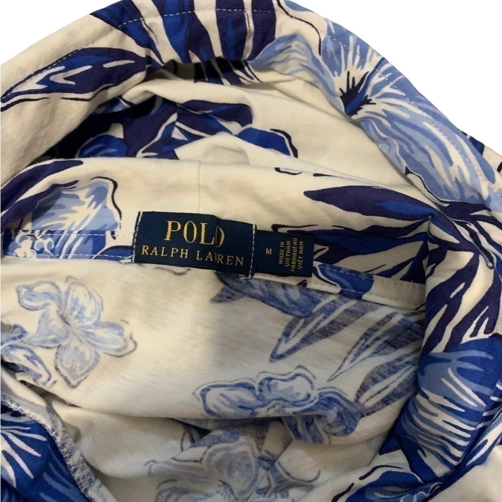 Polo Ralph Lauren Dead Stock Hawaiian Floral Hooded Shirt Size Medium . - Picture 5 of 6